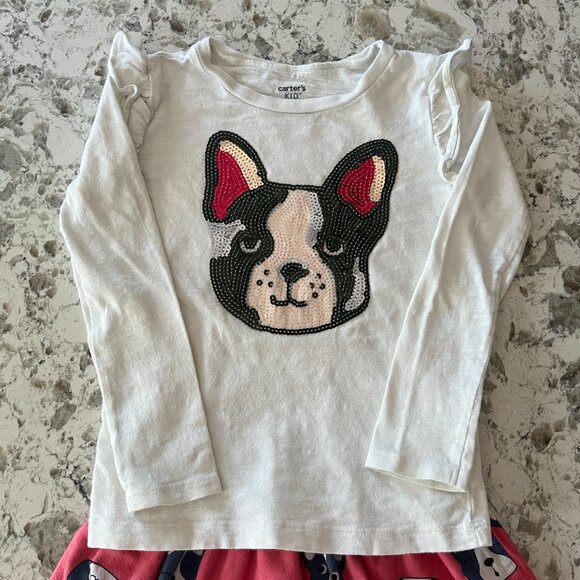 Carters sequin frenchie set sz 4-5 - Picture 3 of 11